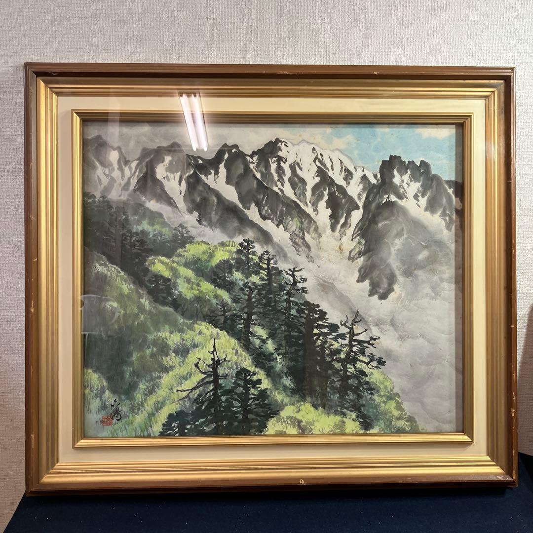 日本画　阿部六陽「夏山」F12 日本橋三越個展出品作　新潟県六日町市出身物故作家