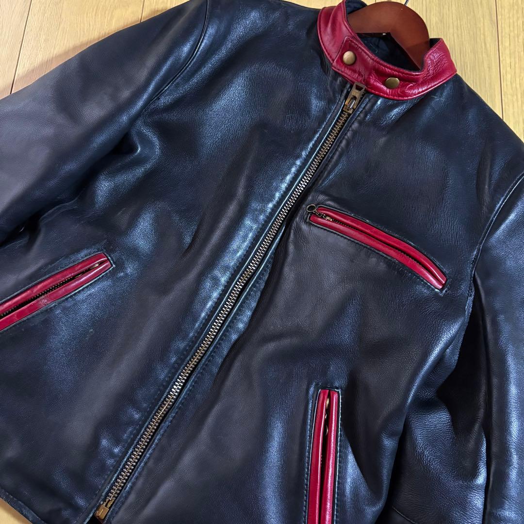 90s banson バンソン　ライダースジャケット　MODEL B 真鍮　赤 VANSON（バンソン） VANSON MODEL B シングル ライダース オクタゴン