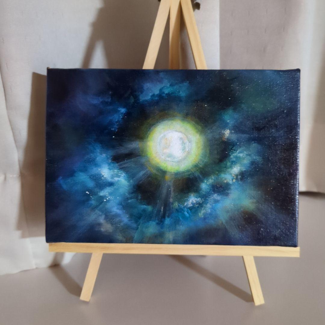 風景画「moonlight」painterTMK本人出品　油絵　月光　一点もの