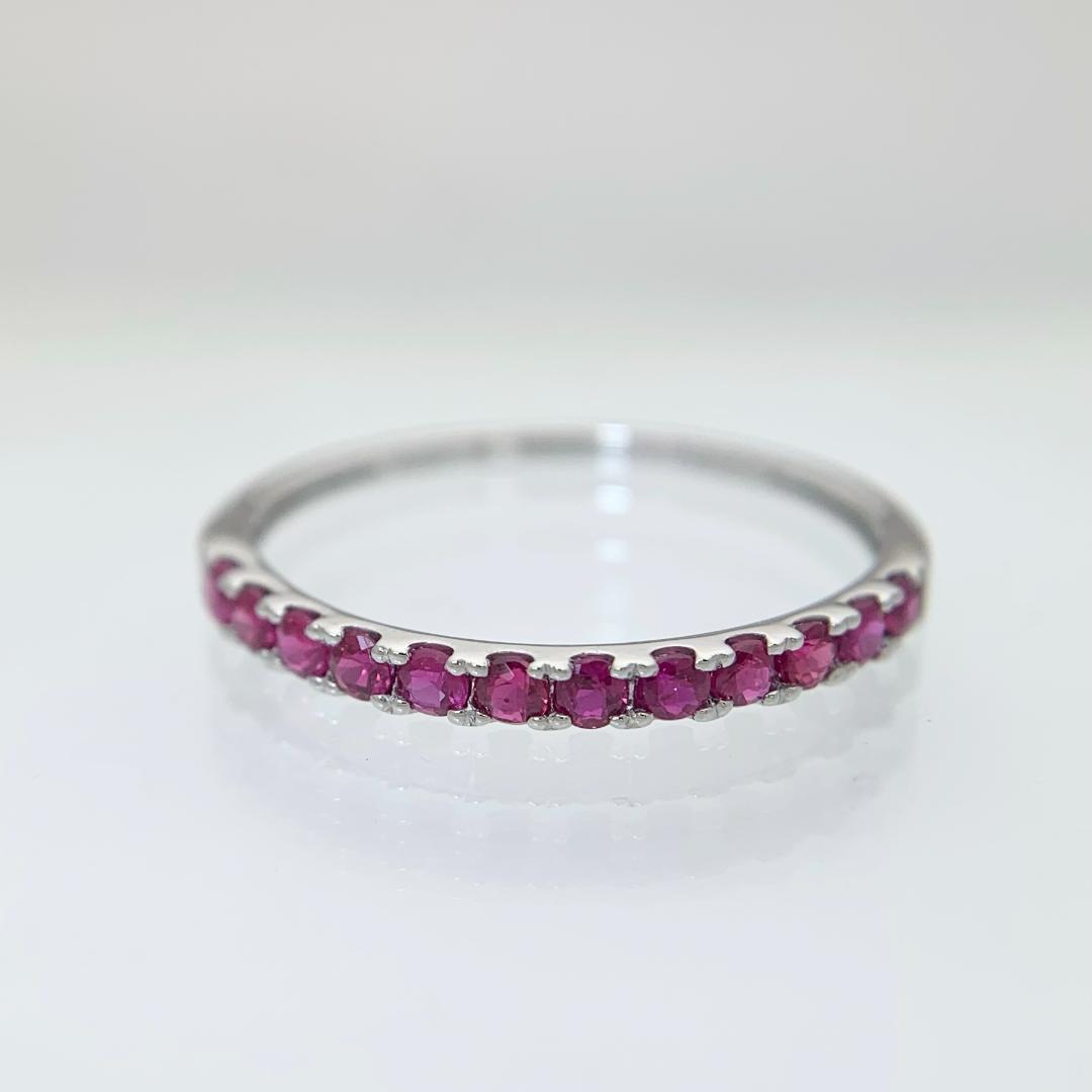 新品 ルビー ハーフエタニティ リング 0.34ct Pt950