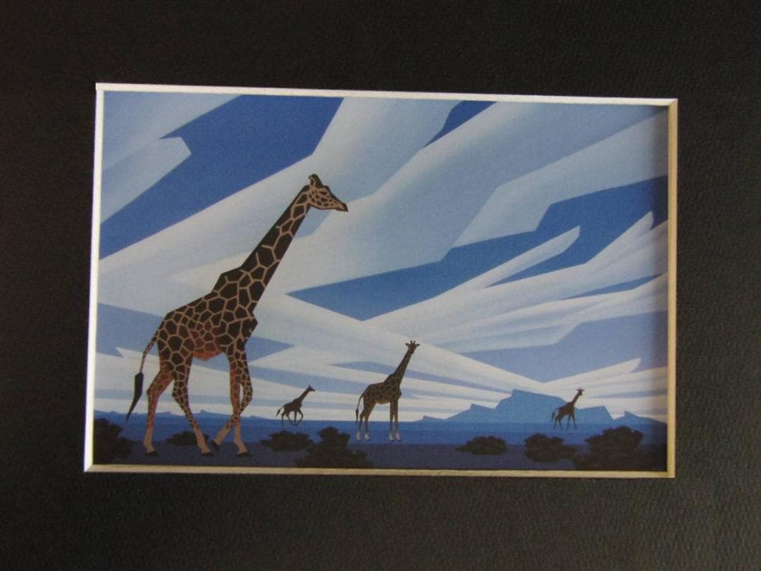 シム・シメール、【AFTERNOON GIRAFES】、希少な額装用画集より