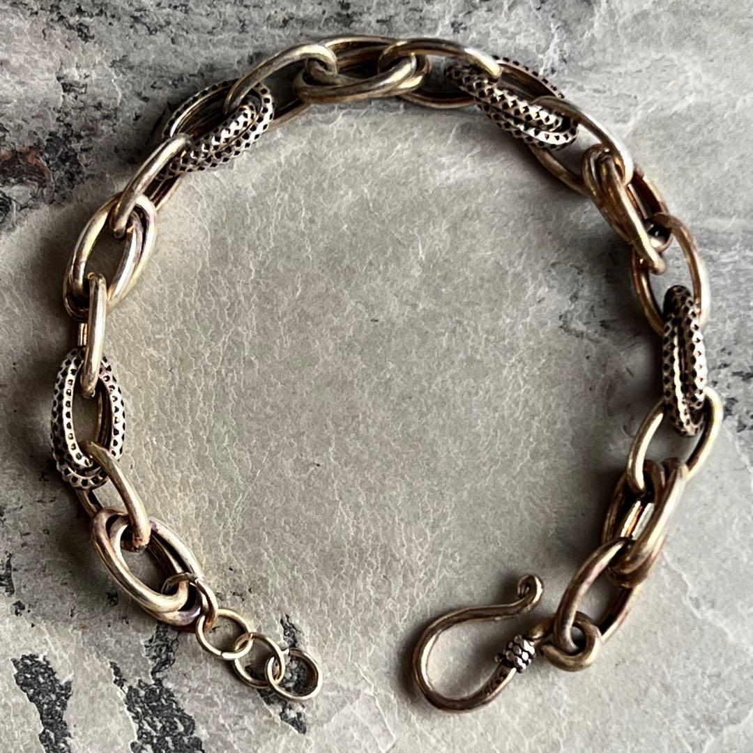 ヴィンテージ VINTAGE S字デザインフック ツイン チェーン ブレスレット