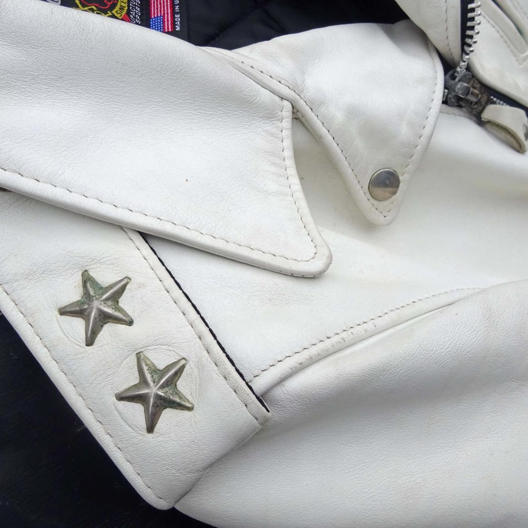 白)Schott 613US ショット ワンスター ダブル ライダース36 - メルカリ