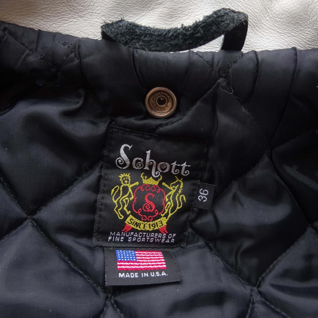 白)Schott 613US ショット ワンスター ダブル ライダース36 - メルカリ