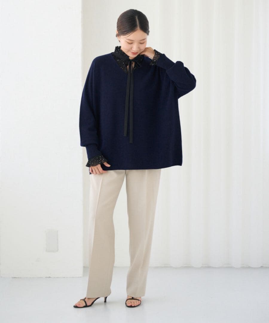 IENA 24AW 《追加2》Fineニュージーウールニュアンス Vプルオーバー