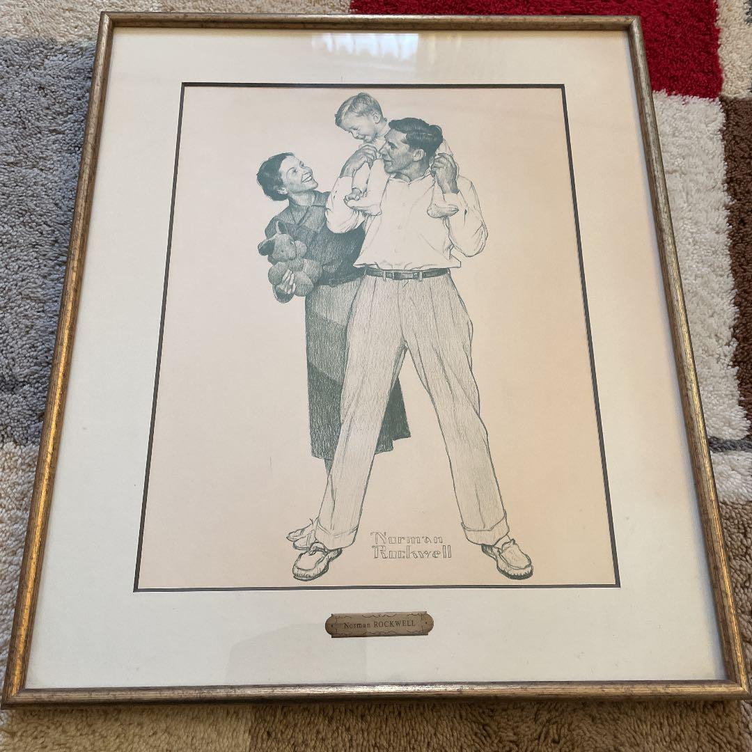 ノーマンロックウェル child on father's 額付き