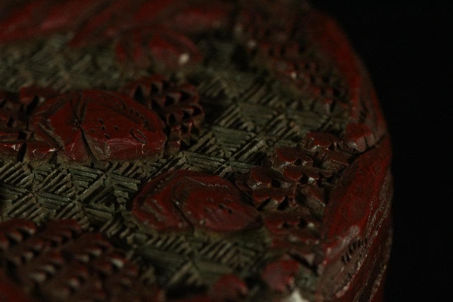 中国美術 堆朱 刻松下人物紋 香合(K-A833) - メルカリ