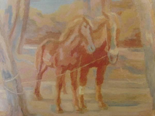 坂本 繁二郎、松間馬、希少画集画、新品額装付