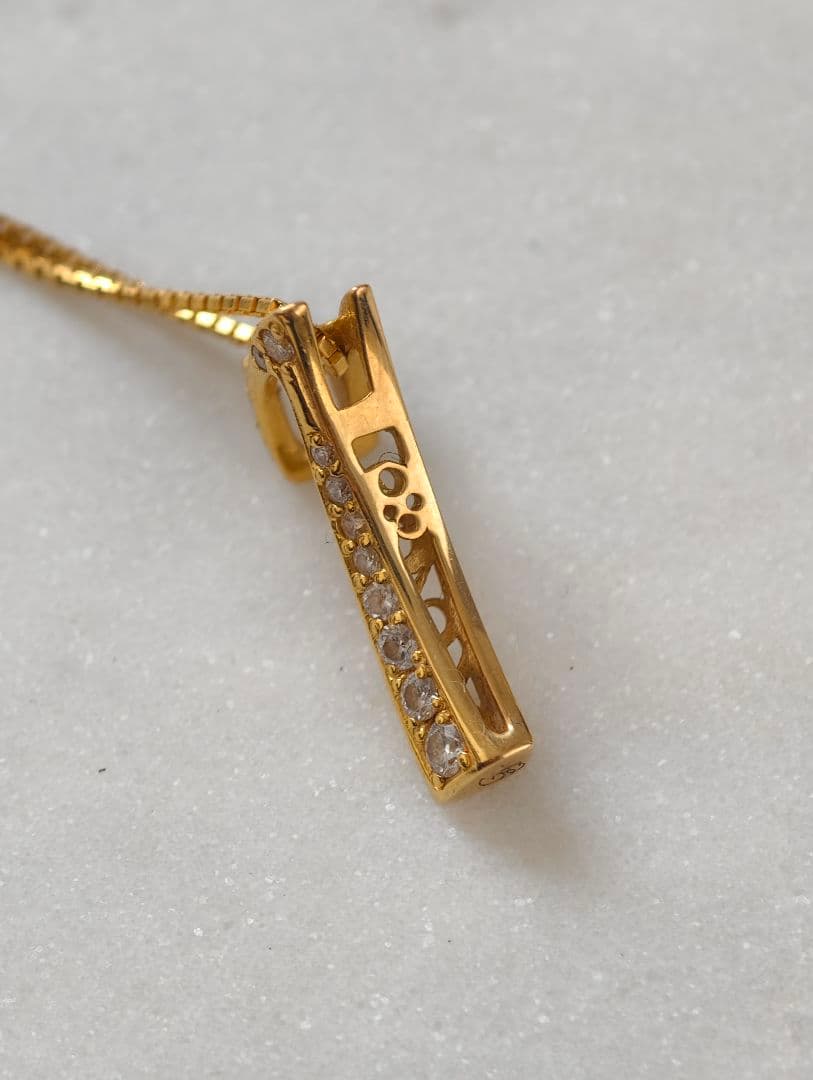 ゆきざき ノンブル ダイヤ ネックレス K18(YG) 3.7g 0.17