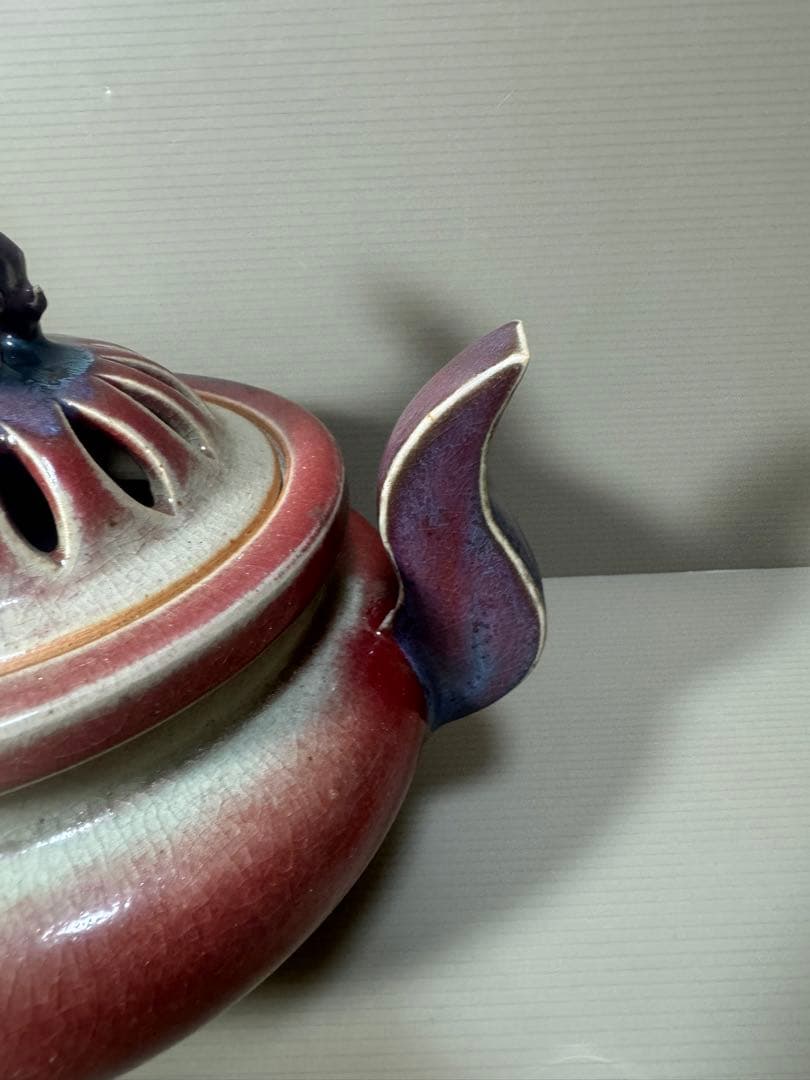 2183 香春焼 辰砂 獅子香炉 - メルカリ