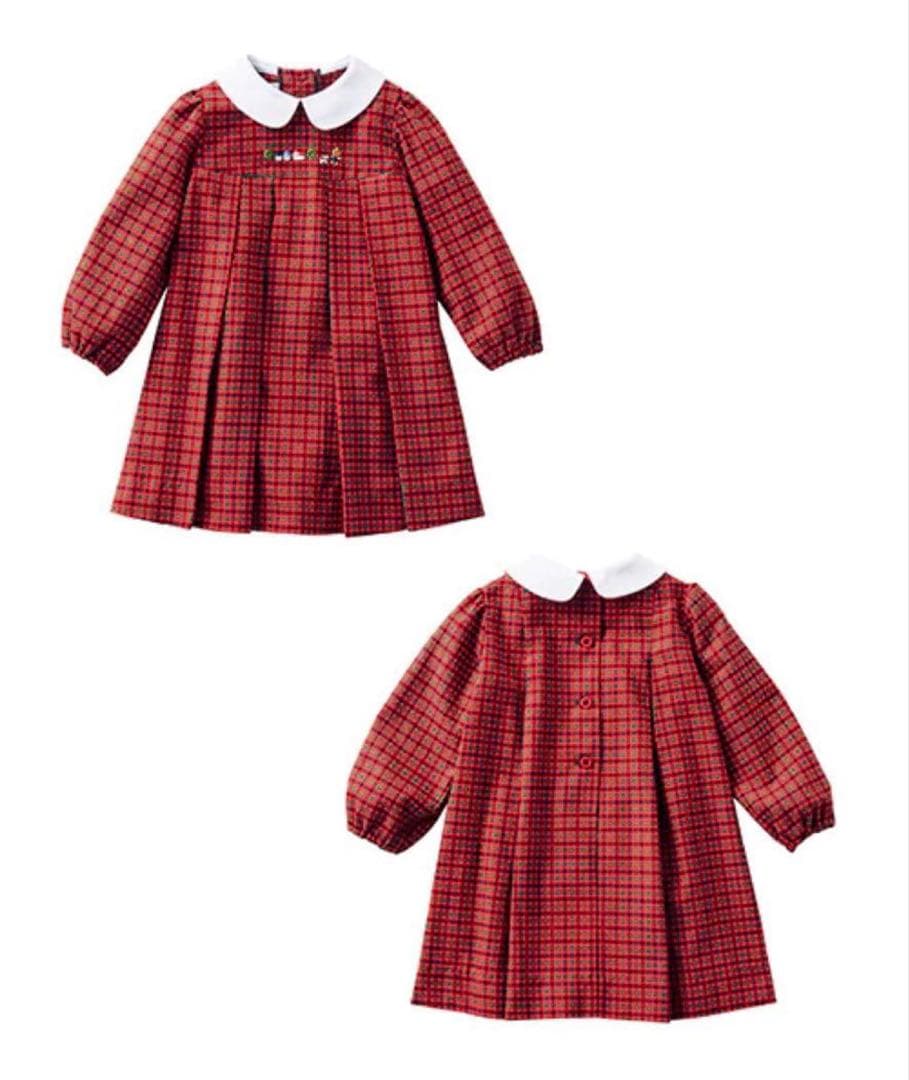 現行品 familia ワンピース　80 ファミリア　美品　赤いチェック