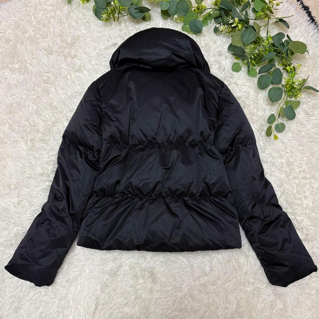 美品セオリー 2WAY ショート ダウンジャケット スタンドカラーダーク