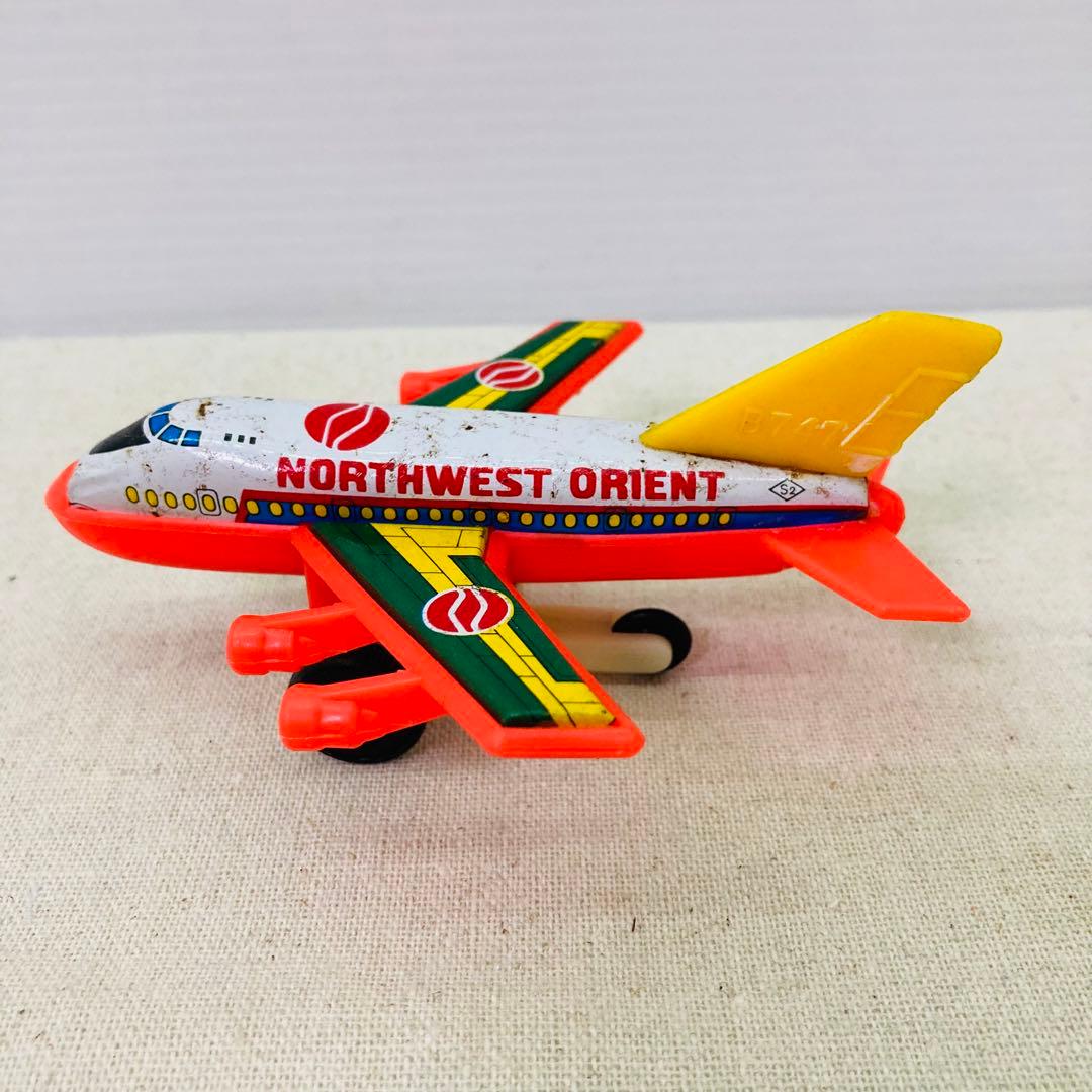 昭和レトロ】飛行機 おもちゃ ブリキ ノースウエストオリエント 空港