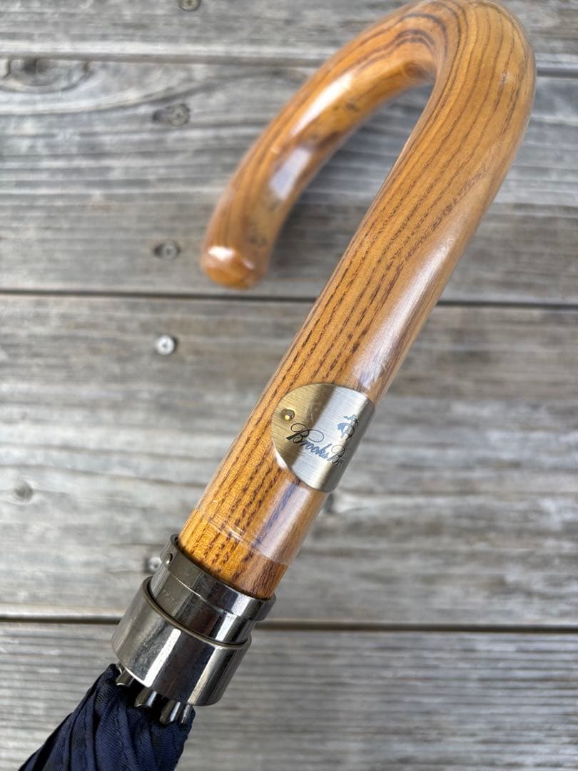 ブルックスブラザーズ ブラックウォッチ長傘 55cm 木製ハンドル