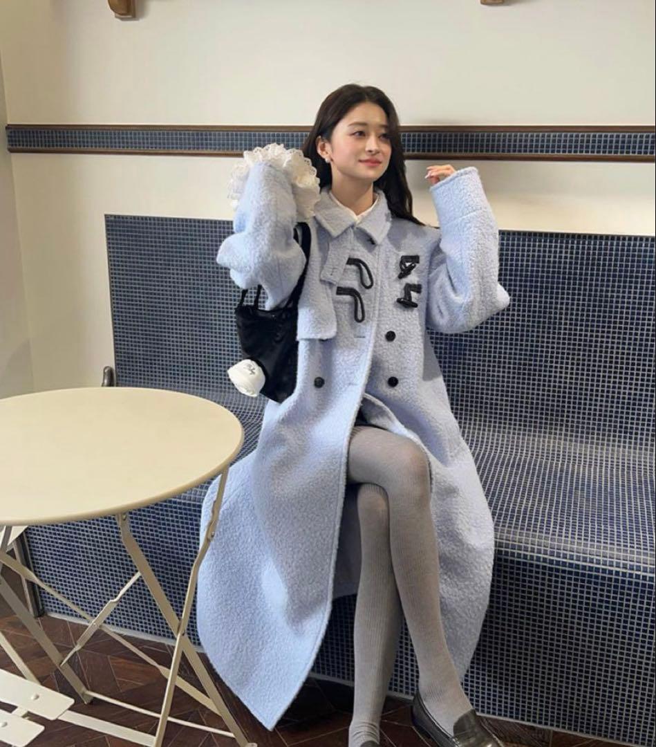 bibby MANON DUFFLE COAT ブルー