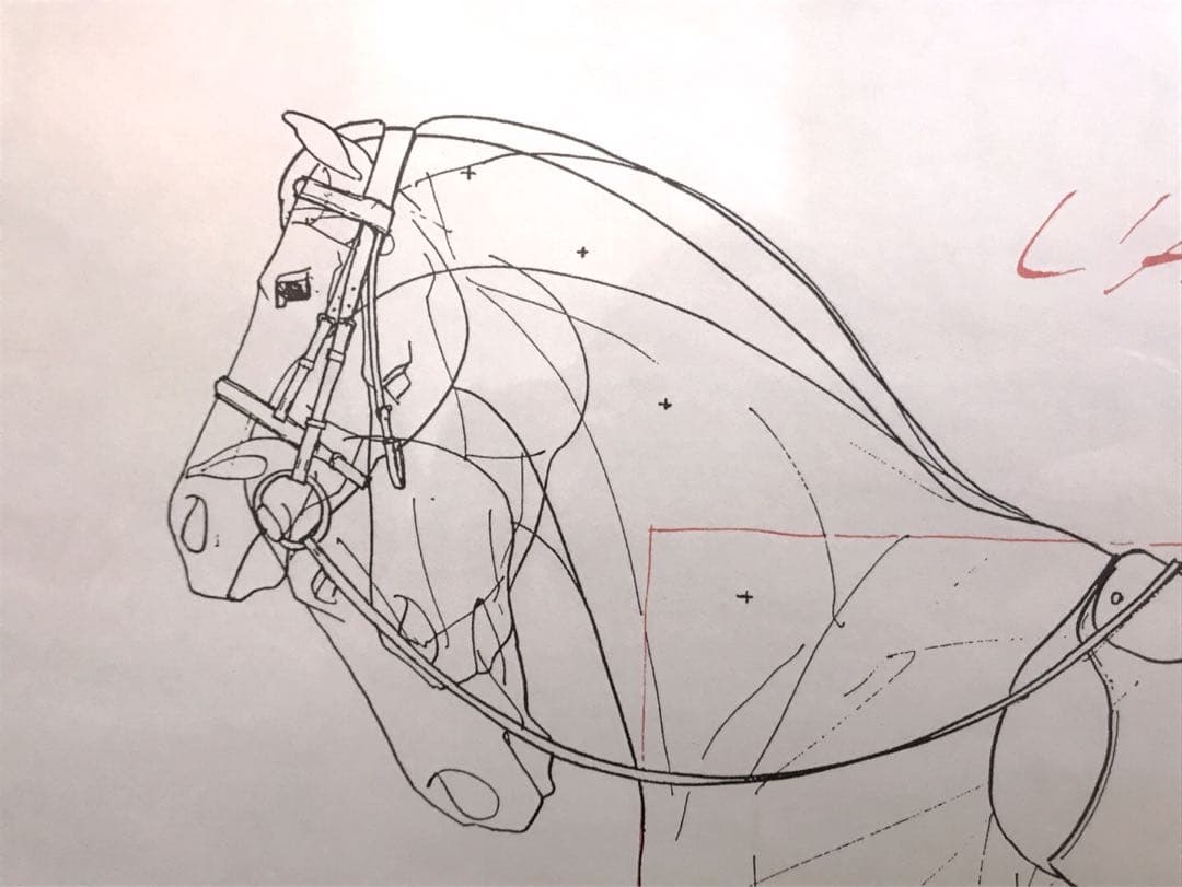 希少レア】 エルメス 馬 絵画 デッサンアート 美術 ヴィンテージ