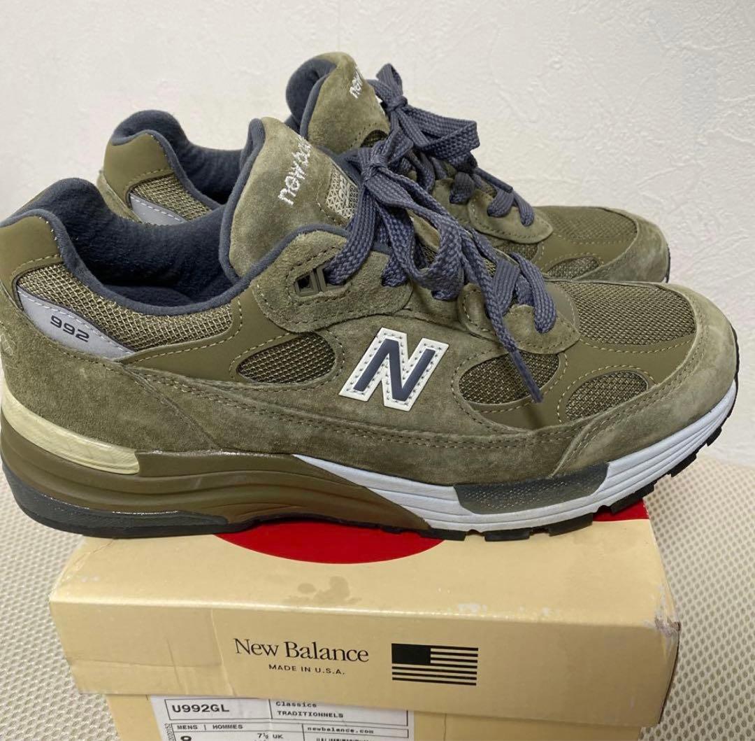 希少】New Balance U992GL オリーブ 26cm - メルカリ