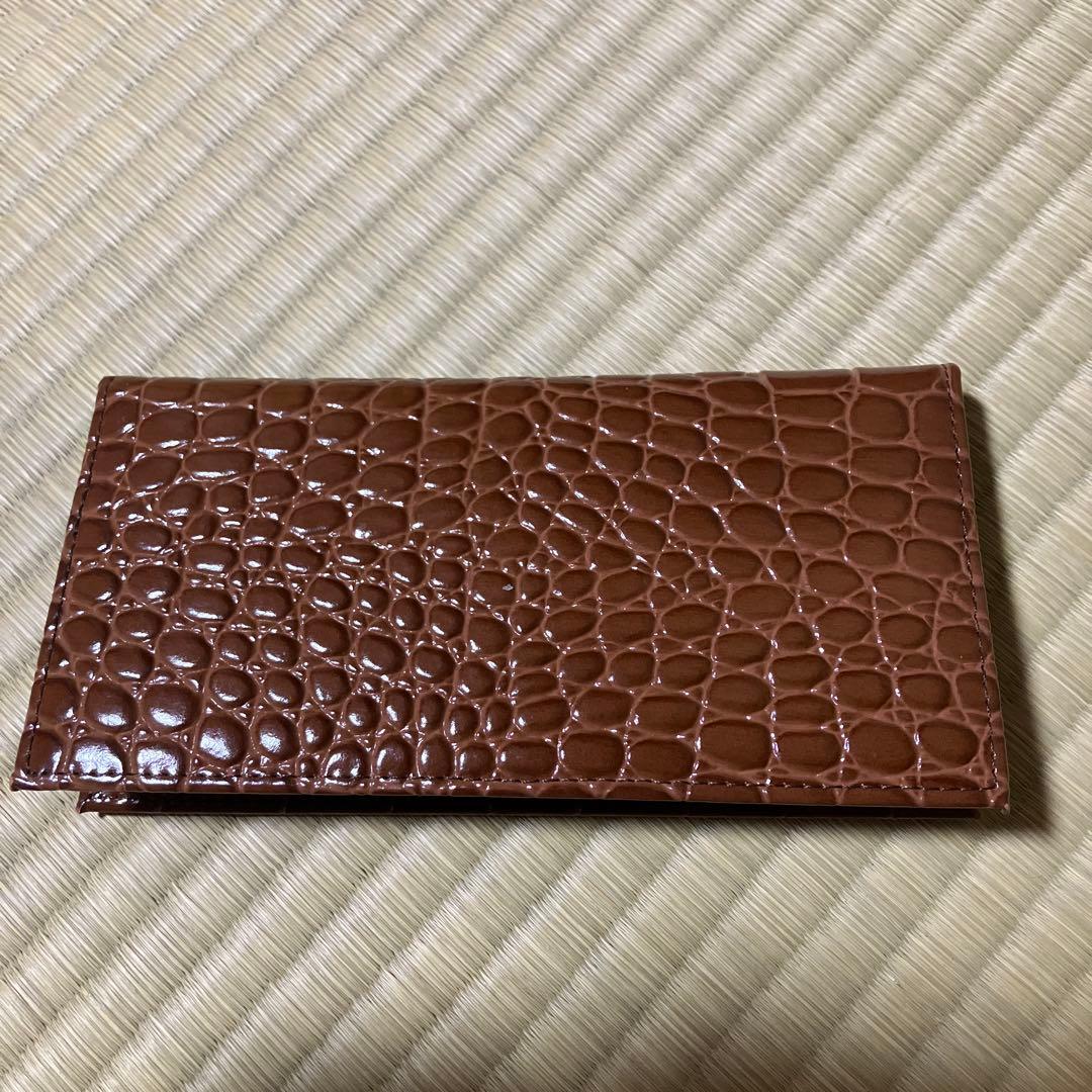 値下げ中】皇居限定 長財布 メンズ レディース クロコ調 ブラウン 新品