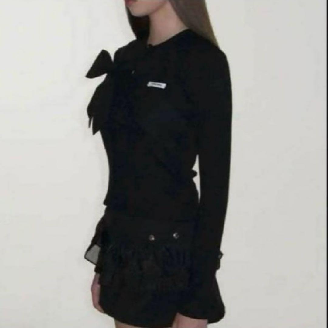 TWICEミナ着用 未開封 crank リボンニットカーディガン 黒 - メルカリ