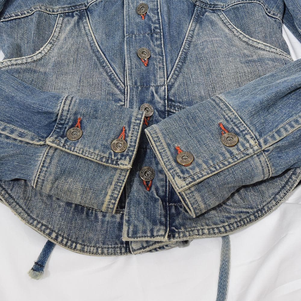 00's y2k archive diesel レースアップ デニムジャケット - メルカリ