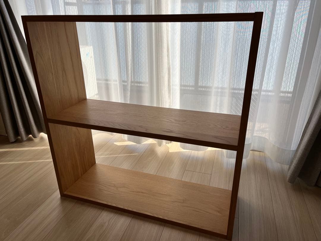 【たのメル便・完成品】無印良品 スタッキングシェルフ ワイド2段 オーク材 無印良品 スタッキングシェルフ ワイド 2段 オーク材 幅81.5×奥行28.5