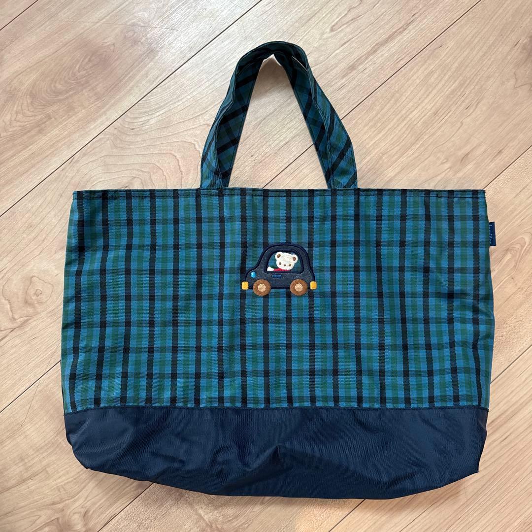 Familiar レッスンバッグ　チェック　ファミリア　トートバッグ