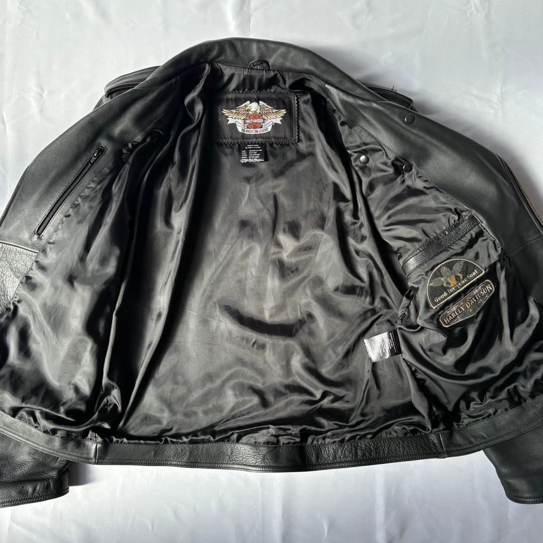 定価11.8 ハーレーダビッドソン スカルウィング刺繍 ダブルライダース