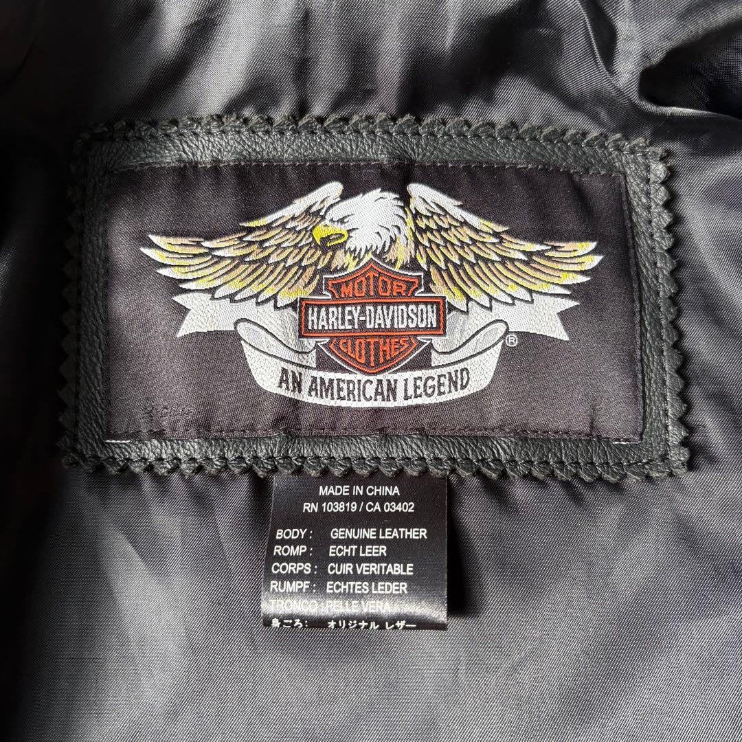 定価11.8 ハーレーダビッドソン スカルウィング刺繍 ダブルライダース