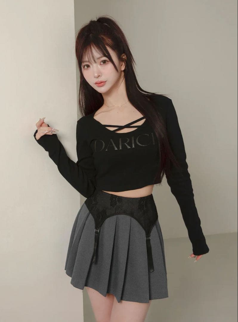 Darich クラックロゴクロストップス