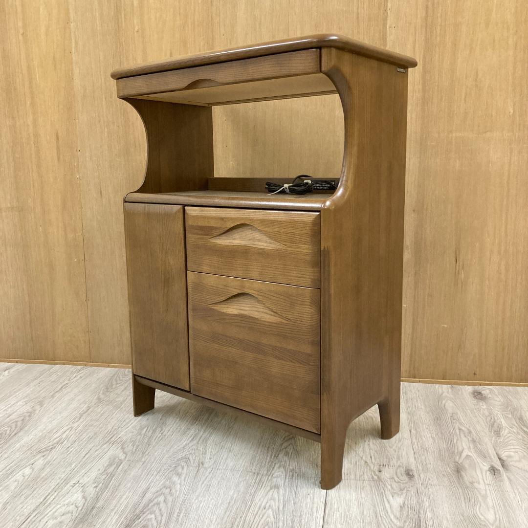 【カリモク】キャビネット　電話台　FAX台　コンセント付