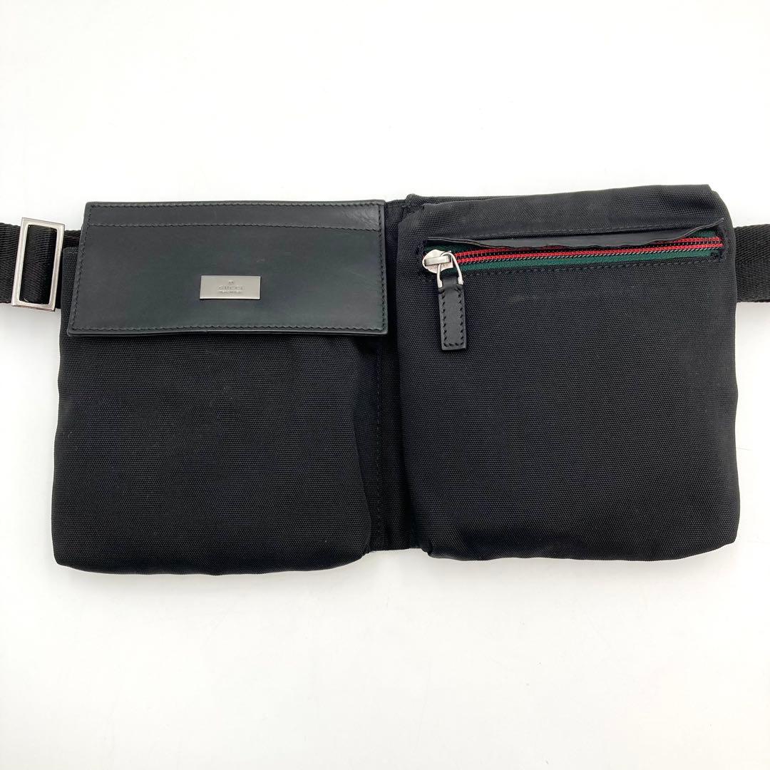 激レア！極美品✨ GUCCI ボディバッグ ナイロン 黒 シェリーライン