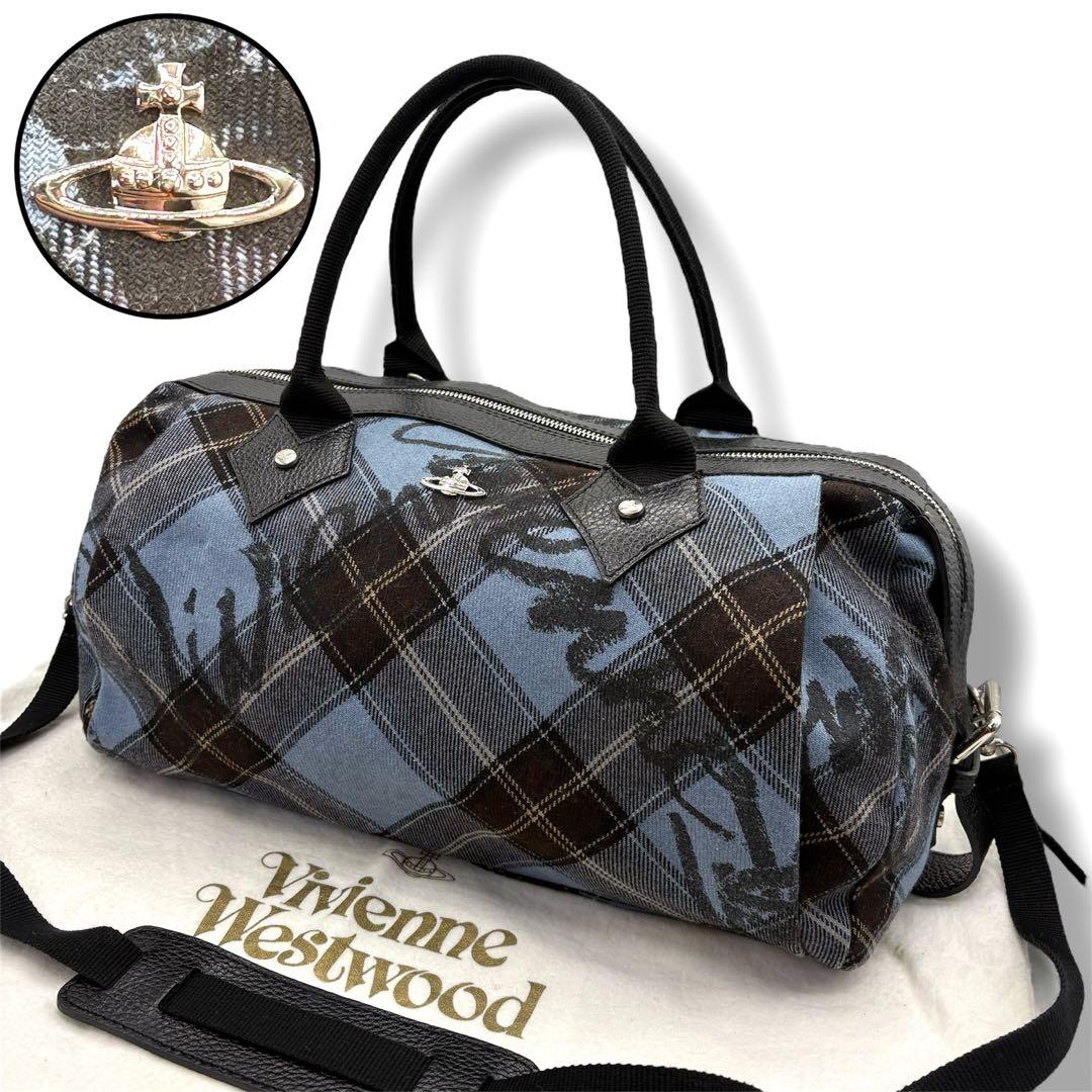 美品 2way イタリア製 ヴィヴィアン ブルコチオリーニ ミニボストン バッグ