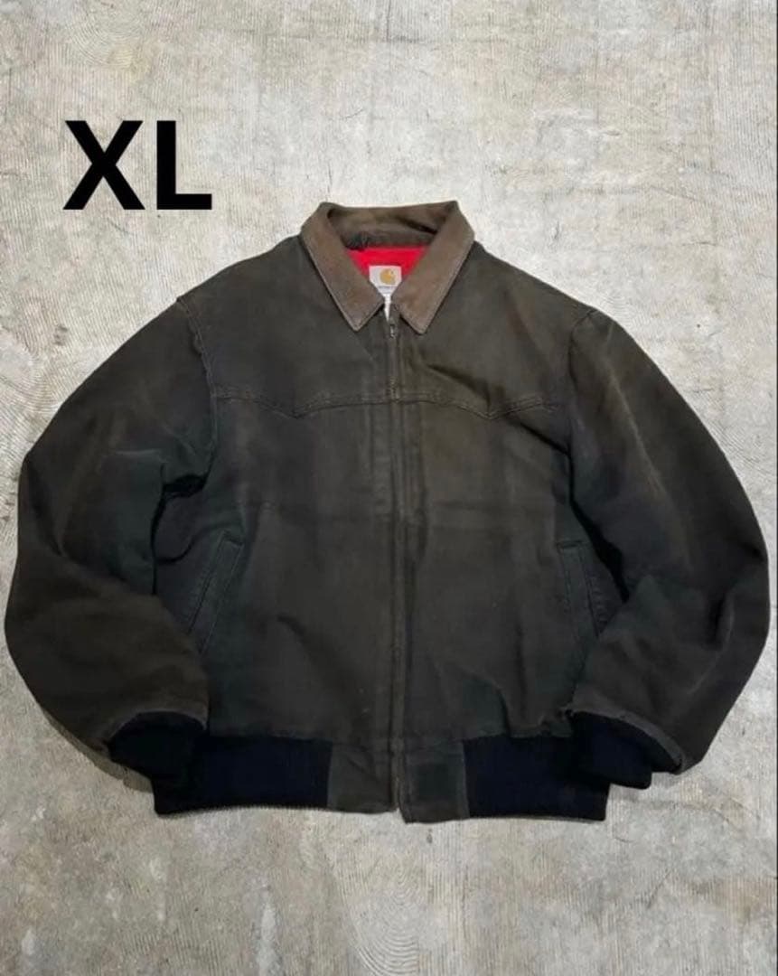 Carhartt USA製 サンタフェジャケット ブラック フェード XL