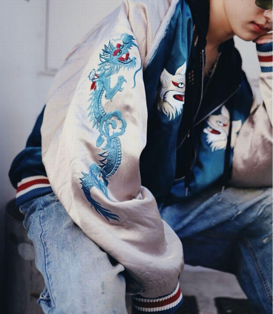 極レア】 el conductorH コンダクター 別注九尾スカジャン ブルー