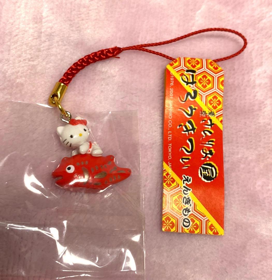 ハローキティ 東京さんりお屋限定 えんぎもの 魚乗りキティ 鯛 根付け
