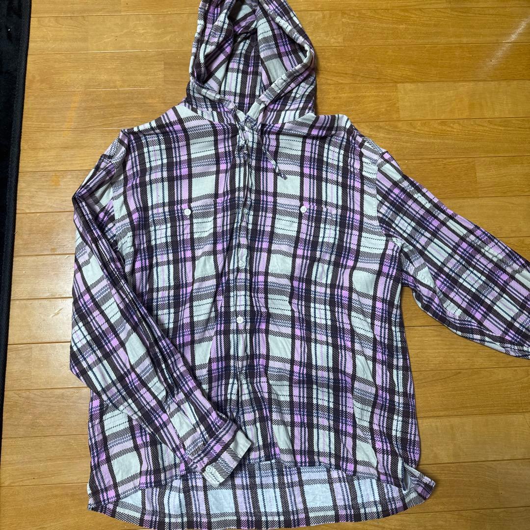 Supreme フード付きチェックシャツ M