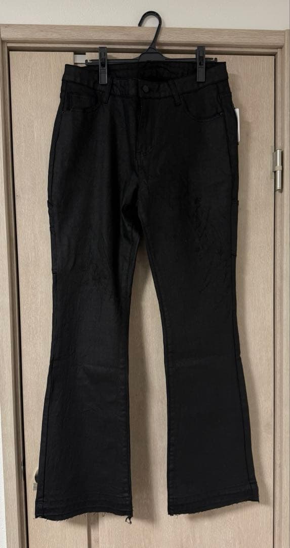 Miyu様★M.U.L ブラックコーティングデニム ロゴペイントあり