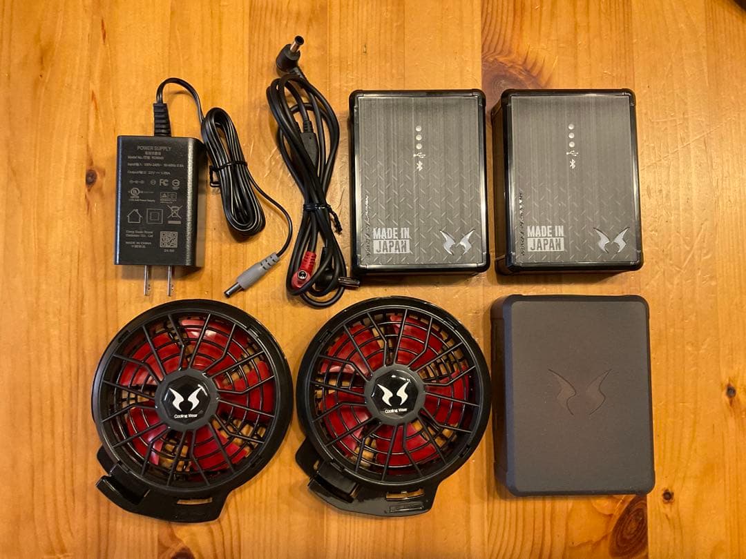 フラットハイパワーファン・バッテリー2個セット サンエス 空調風神服用 12V