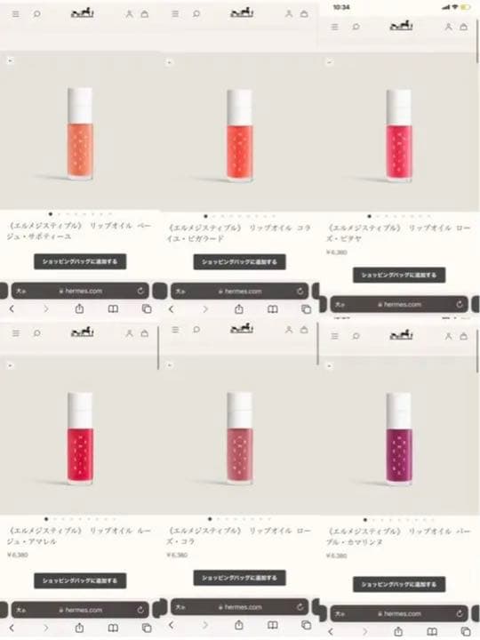 【新品未開封】〈エルメジスティブル〉リップオイル 6本セット