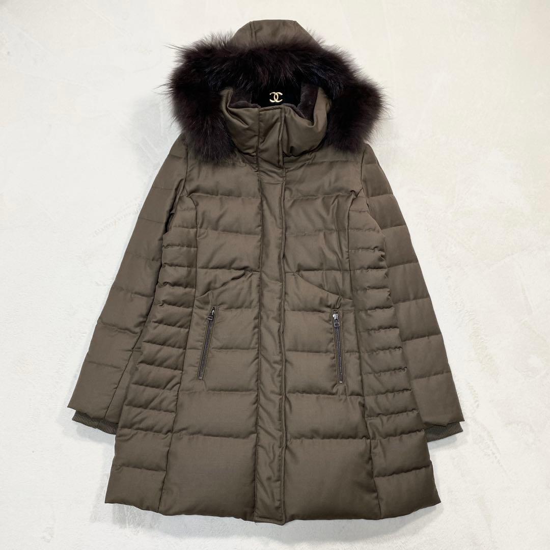極美品 oggi掲載 ルイルエブティック ファー　ダウンコート 大きいサイズLL