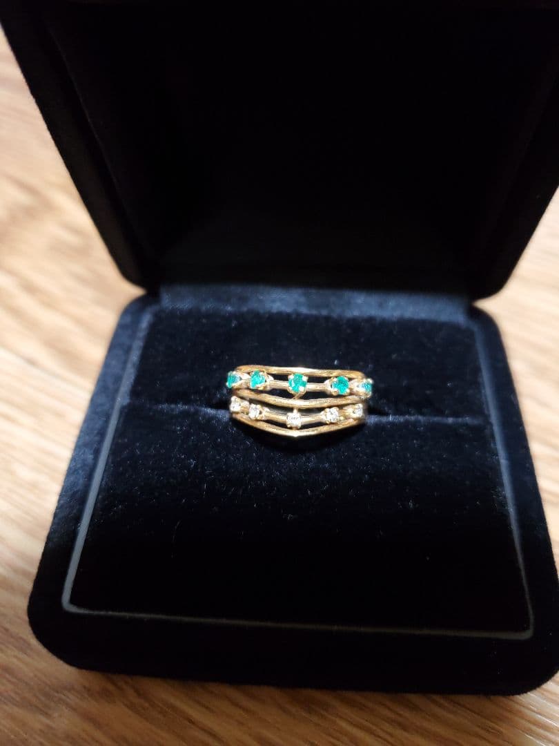 k18 エメラルド ダイヤモンド リング