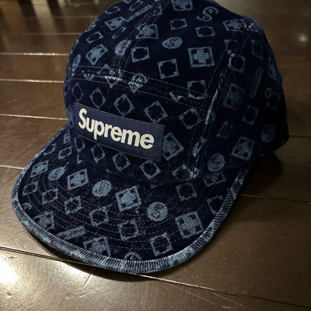 Supreme ネイビー コーデュロイキャップCampCap Blue 24AW