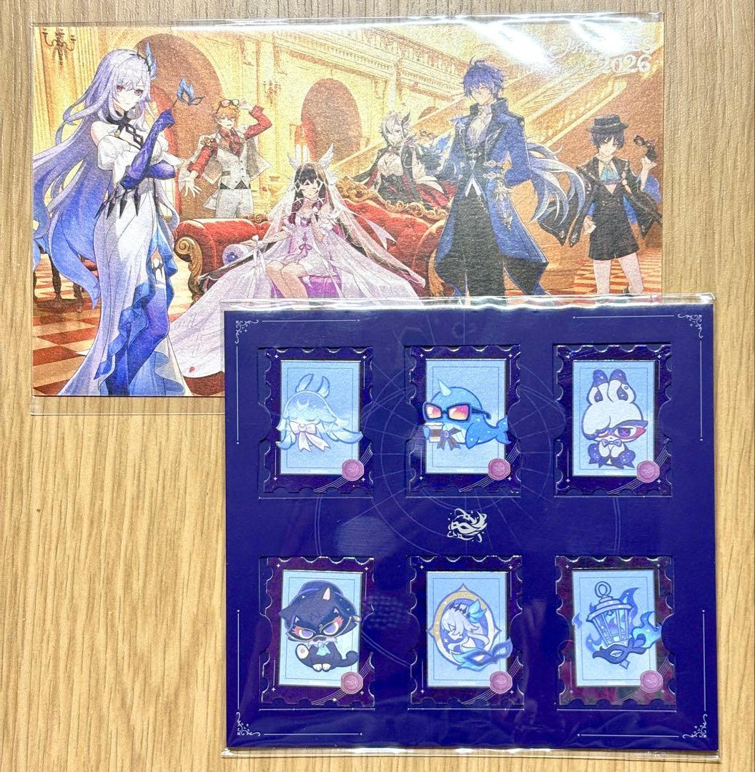 原神 FES 特典 ポストカード ステッカー 召使 タルタリヤ 放浪者