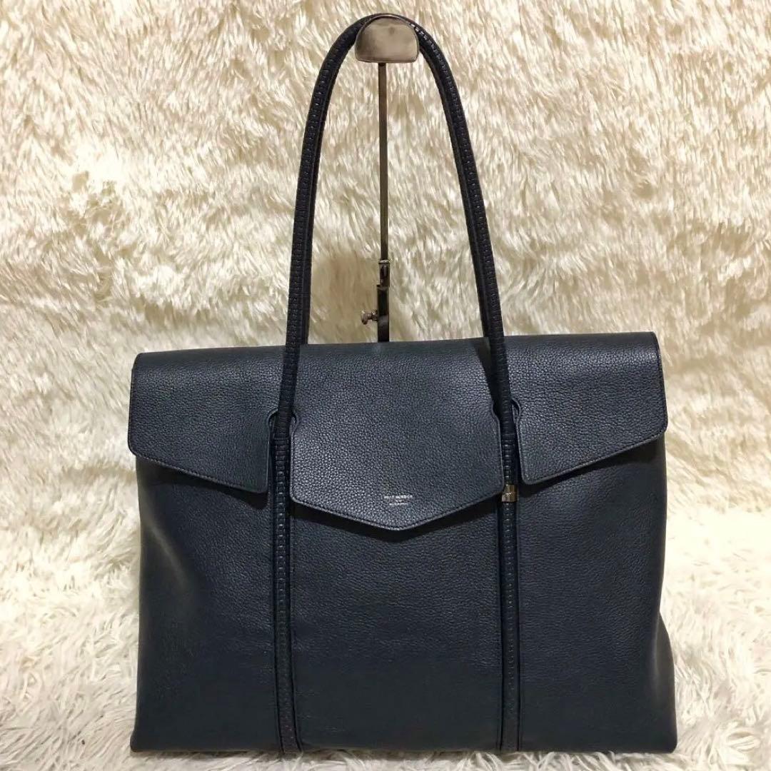 新品同様✨ペッレモルビダ ホーサー　フラップトートバッグ ネイビー