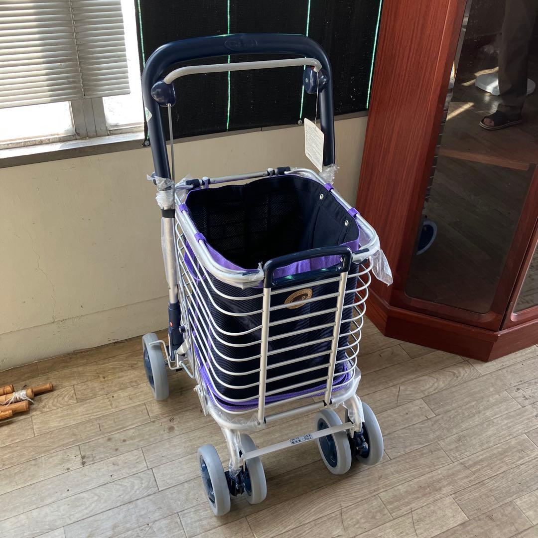 訳あり　ユーバ産業 アルミワイヤーカート メッシュ紺 A-0245M