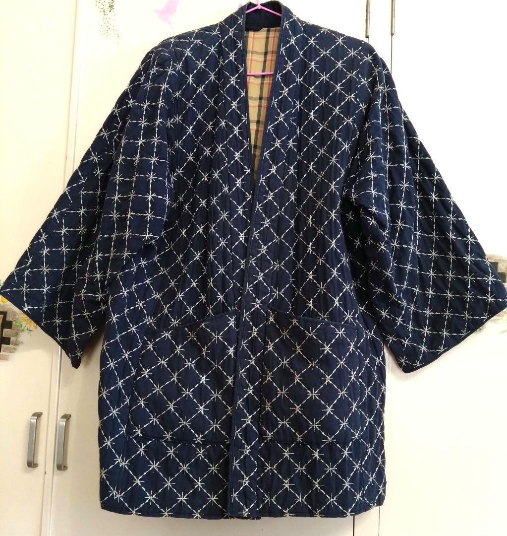 珍品　アンティーク　味わいある　ハンドメイド風　刺し子風　お洒落　羽織り