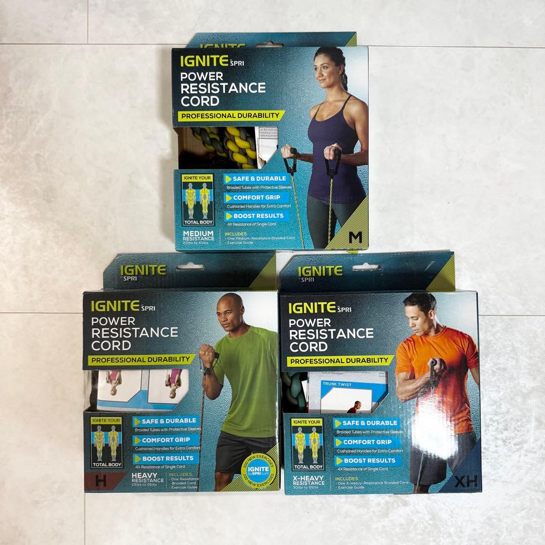 IGNITE by SPRI プレミアム エクササイズ チューブ バンド
