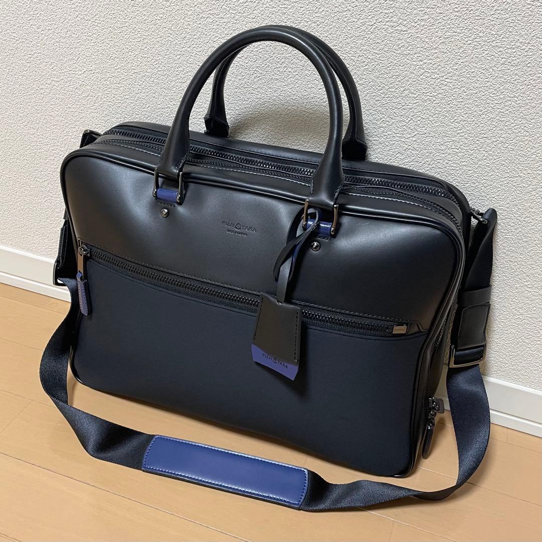 【数回使用程度】 フジタカ ルフト ビジネスバッグ 2way ネイビー 2層式 数回使用程度】 フジタカ ルフト ビジネスバッグ 2way ネイビー 2層式