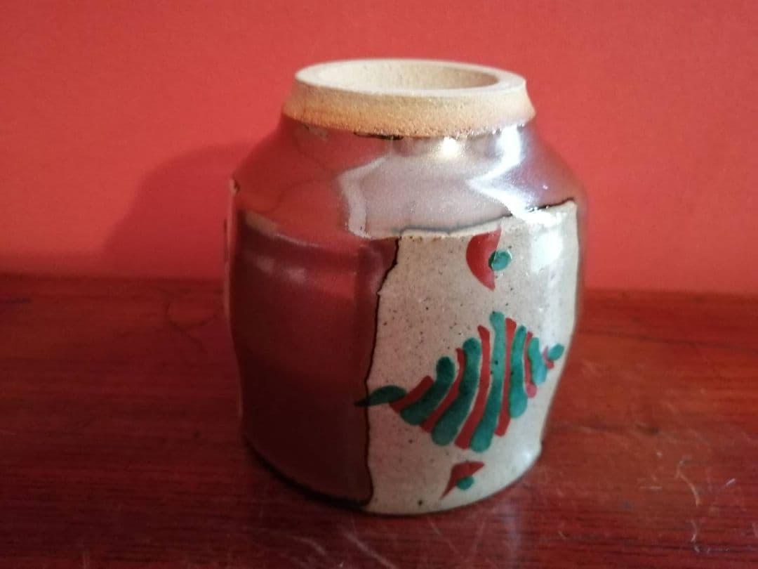 浜田友緒・作 赤絵茶碗（初窯作品） 共箱・略歴栞付き - メルカリ