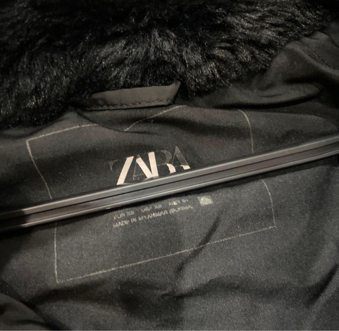 ZARA ザラ ロングダウンコート ファー付き XS(日本サイズS) - メルカリ